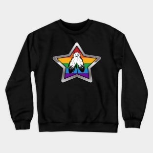 Large Two-Spirited Pride Flag Colored Star with Chrome Frame. Crewneck Sweatshirt